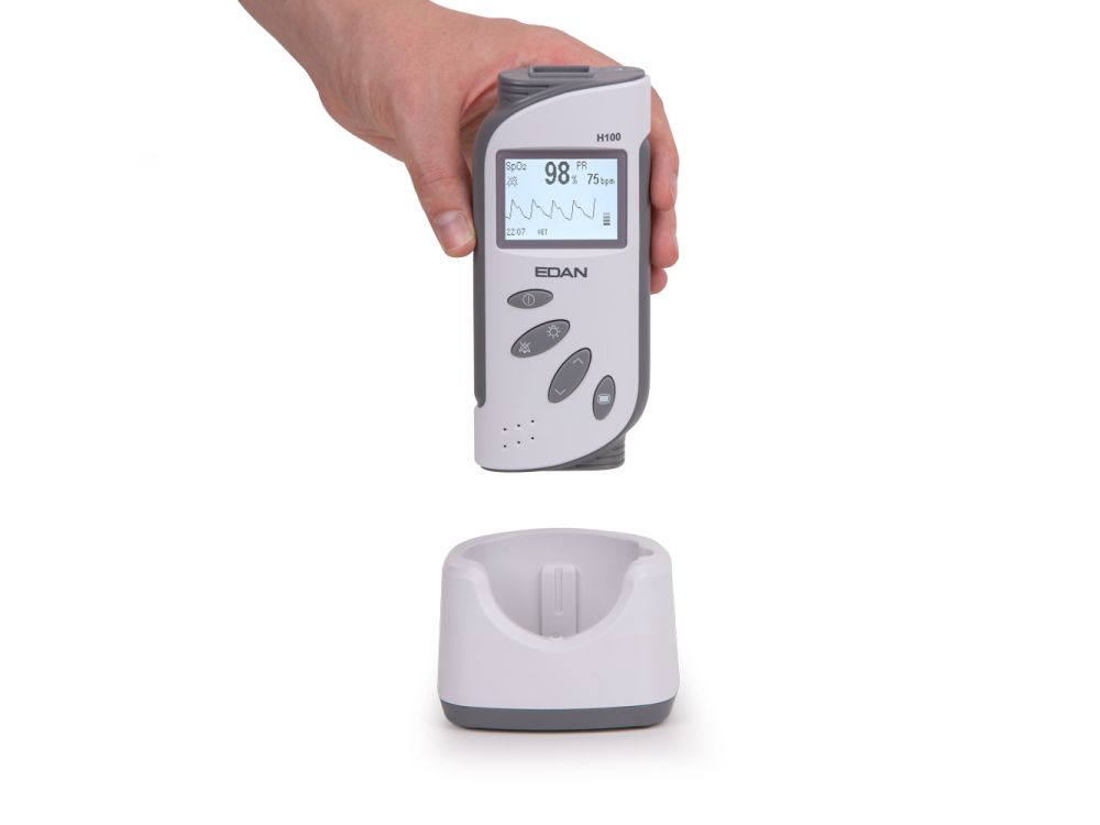 Edan VE-H100B Handheld Pulse Oximeter With Charger & Protective Cover