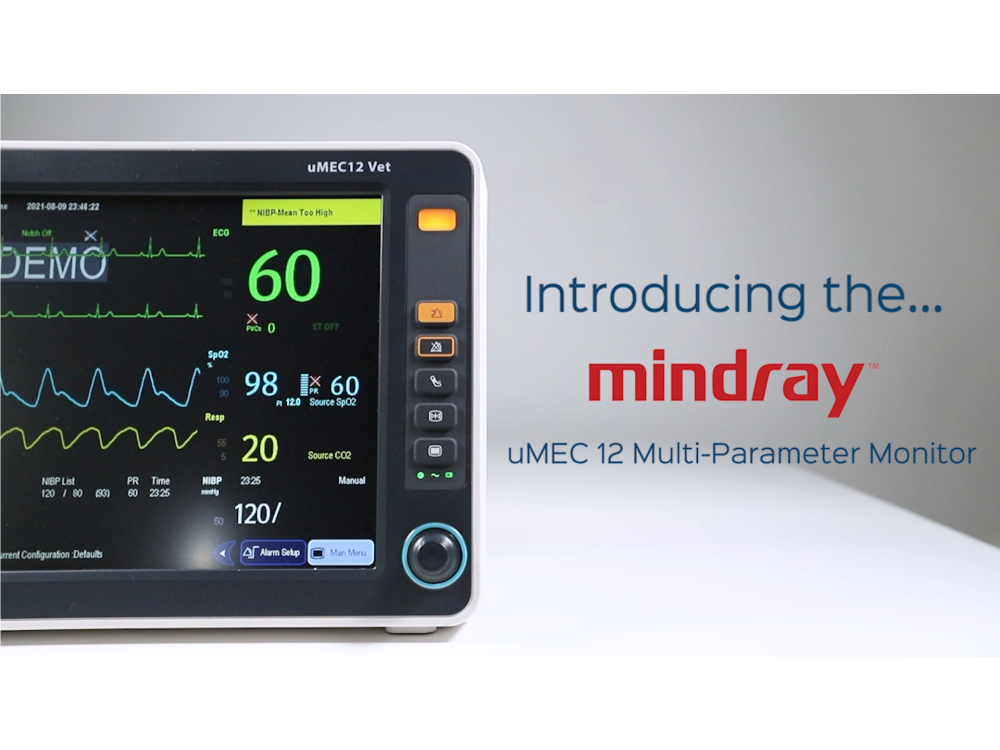 Mindray uMEC 12 Monitor - CO2/ECG/Temp/SP02/NIBP/Resp + Printer - Clearance