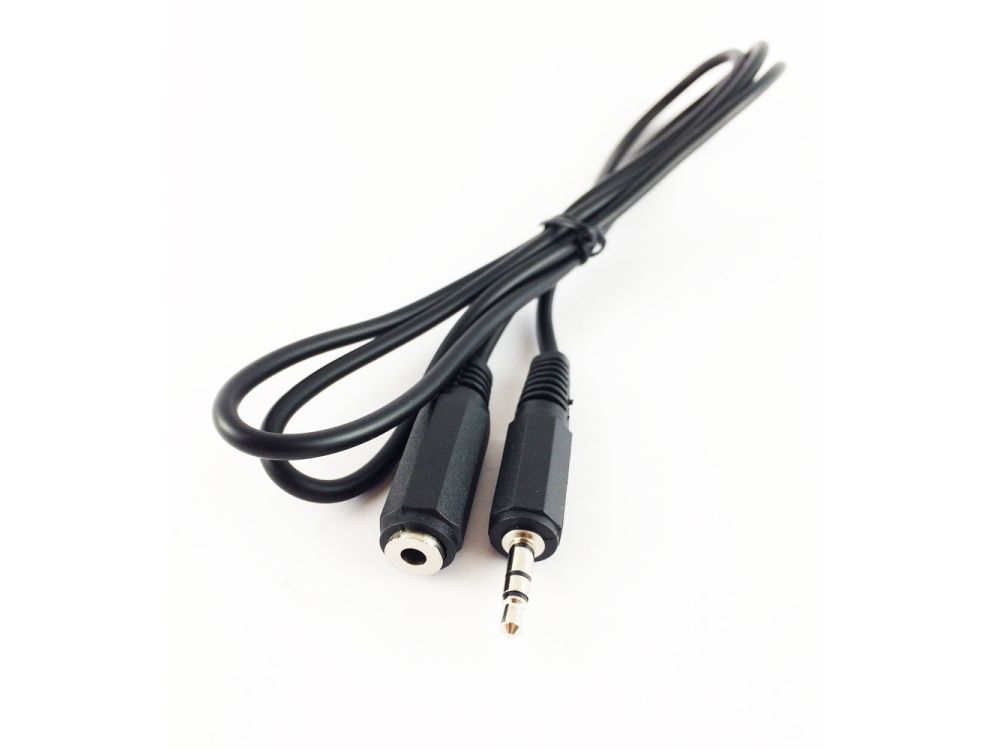 3.5mm jack plug to 3.5mm socket extension cable - 1m
